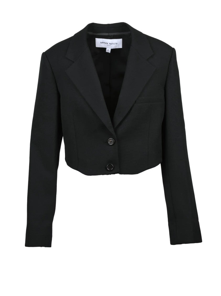 Miss Sixty Black Wool Button Bolero