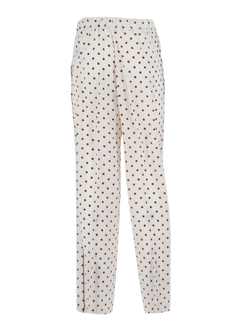 P.A.R.O.S.H. Polka Dot Silk Relaxed Straight-Leg Pants