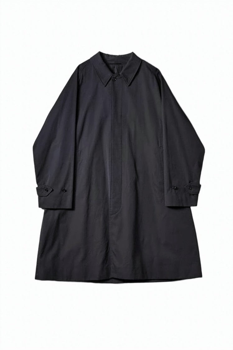 Kaptain Sunshine Black Coat With Concealed Button Placket