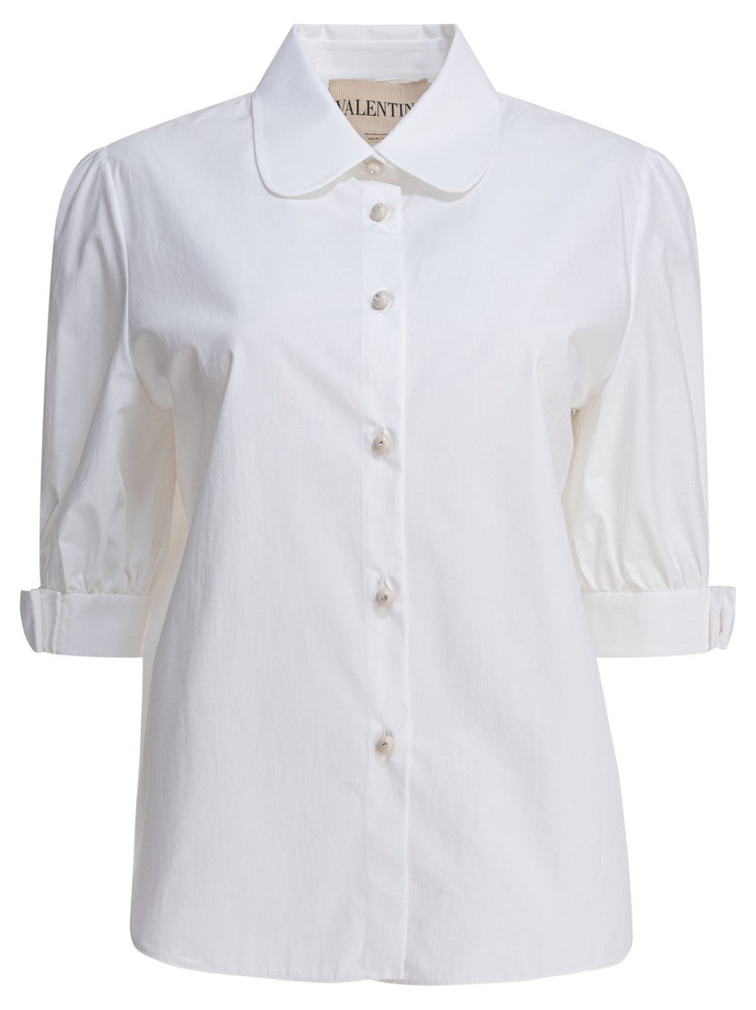Valentino Puffed Sleeve White Cotton Shirt