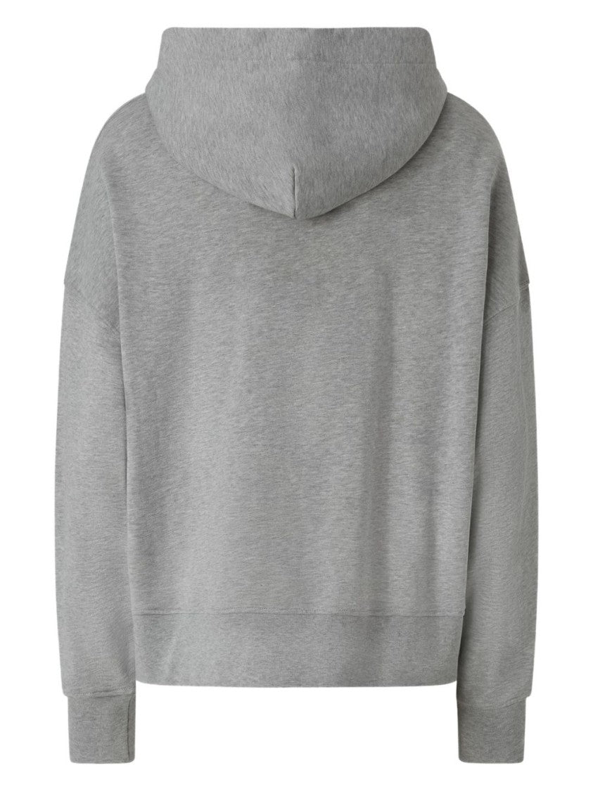 Pinko Relaxed-Fit Gray Hooded Sweater With Front Pocket