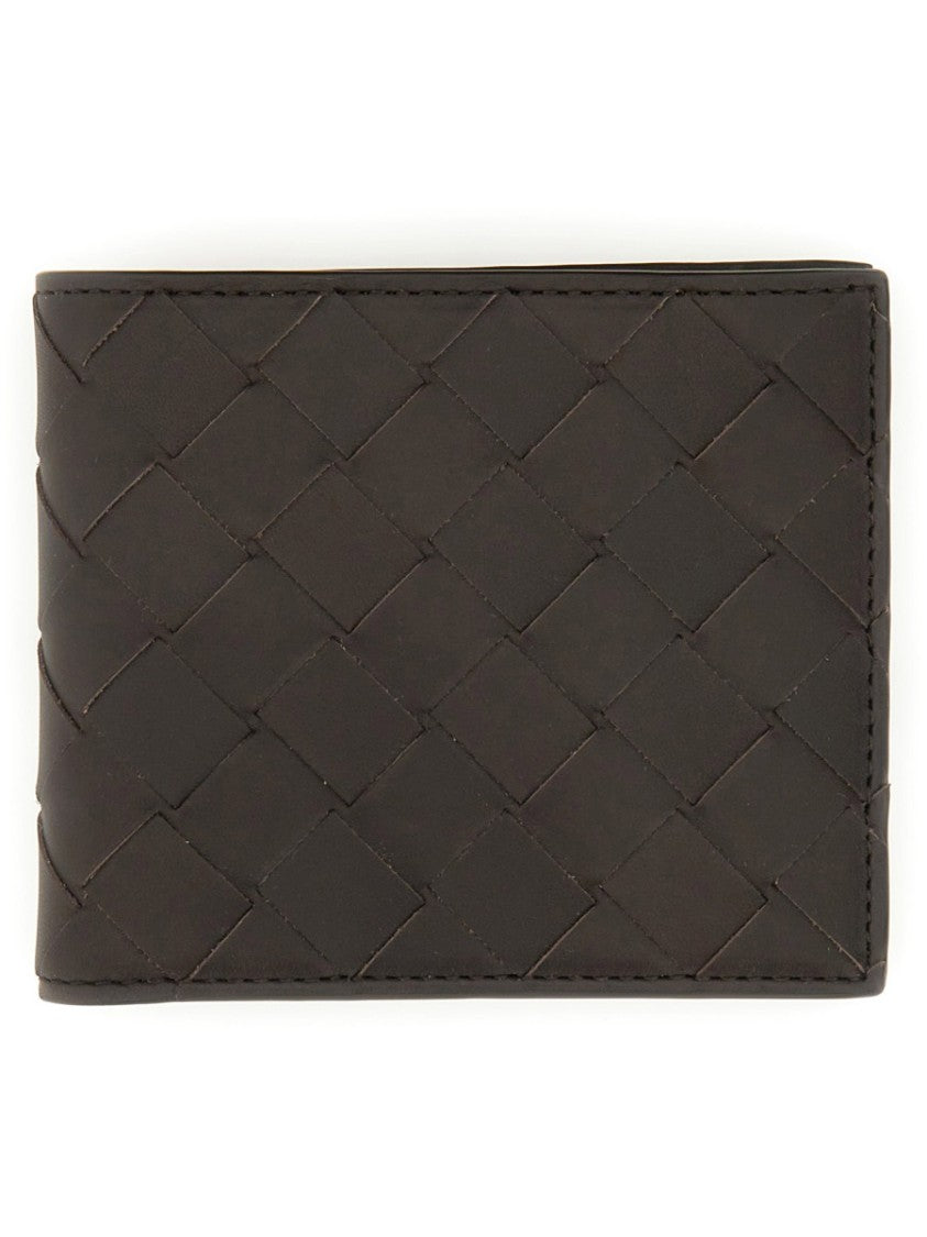 Bottega Veneta Bi-Fold Wallet With Woven Leather And Smooth Finish