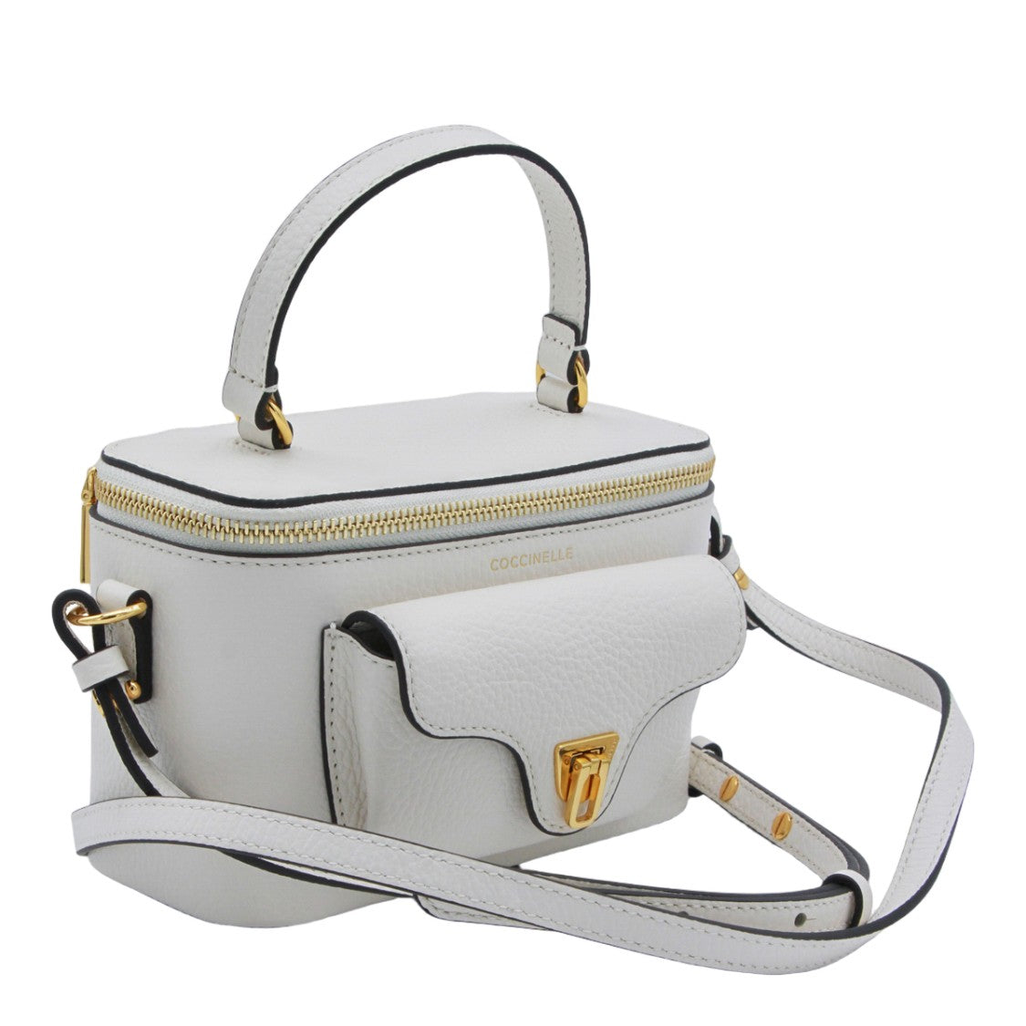 Coccinelle Structured Handbag With Pebbled Texture