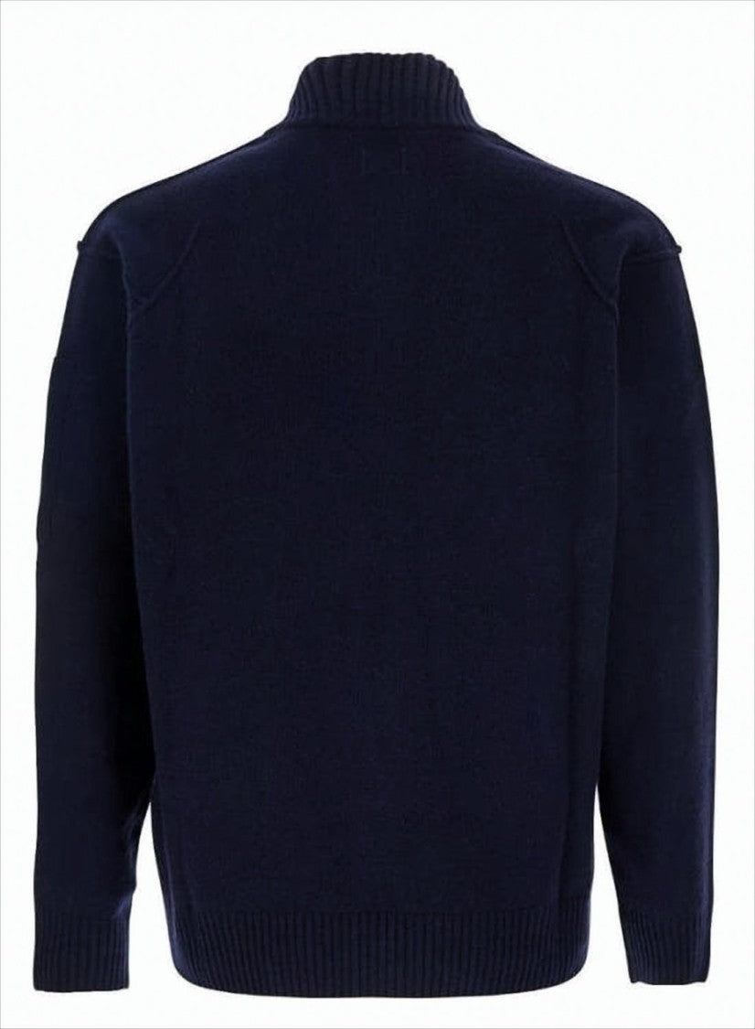 C.P. Company Zip-Through Knit With Ribbed Details