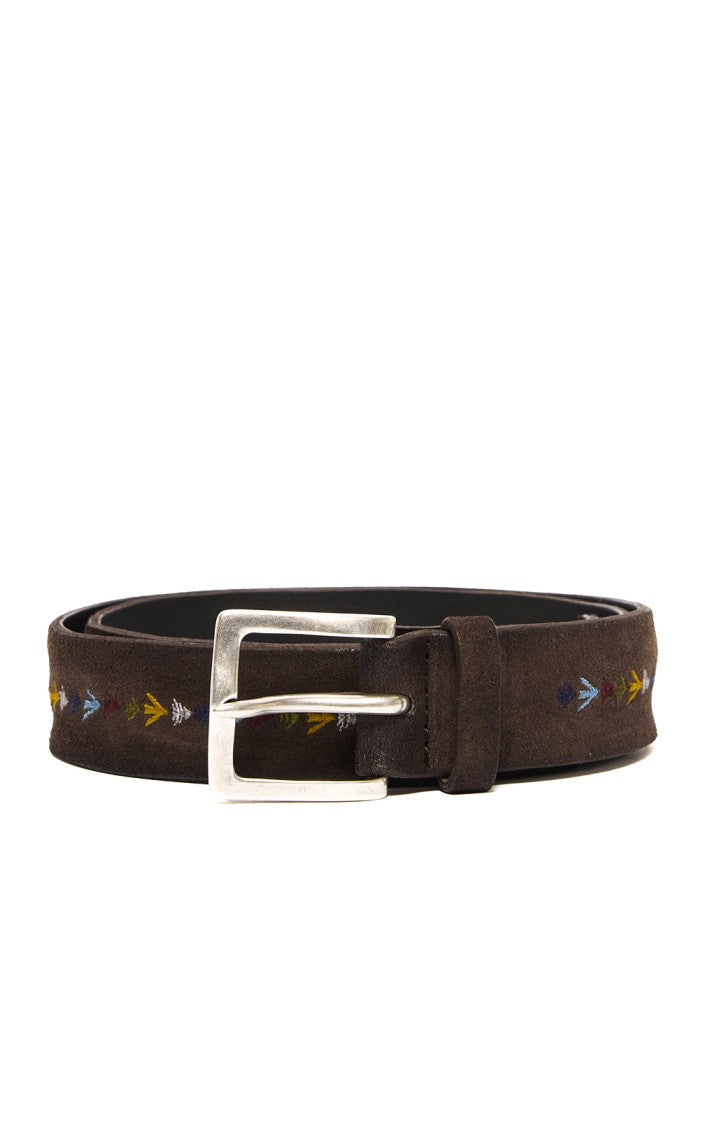 Orciani Embroidered Suede Leather Casual Belt