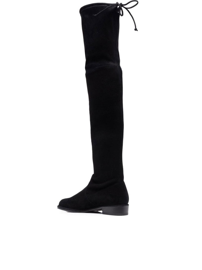 Stuart Weitzman Black Lowland Smooth Leather Knee-High Boots