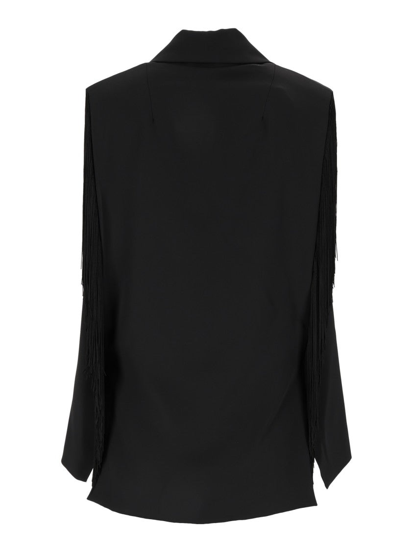 Shirt A Porter Black Gilet Con Frange Fringe Vest