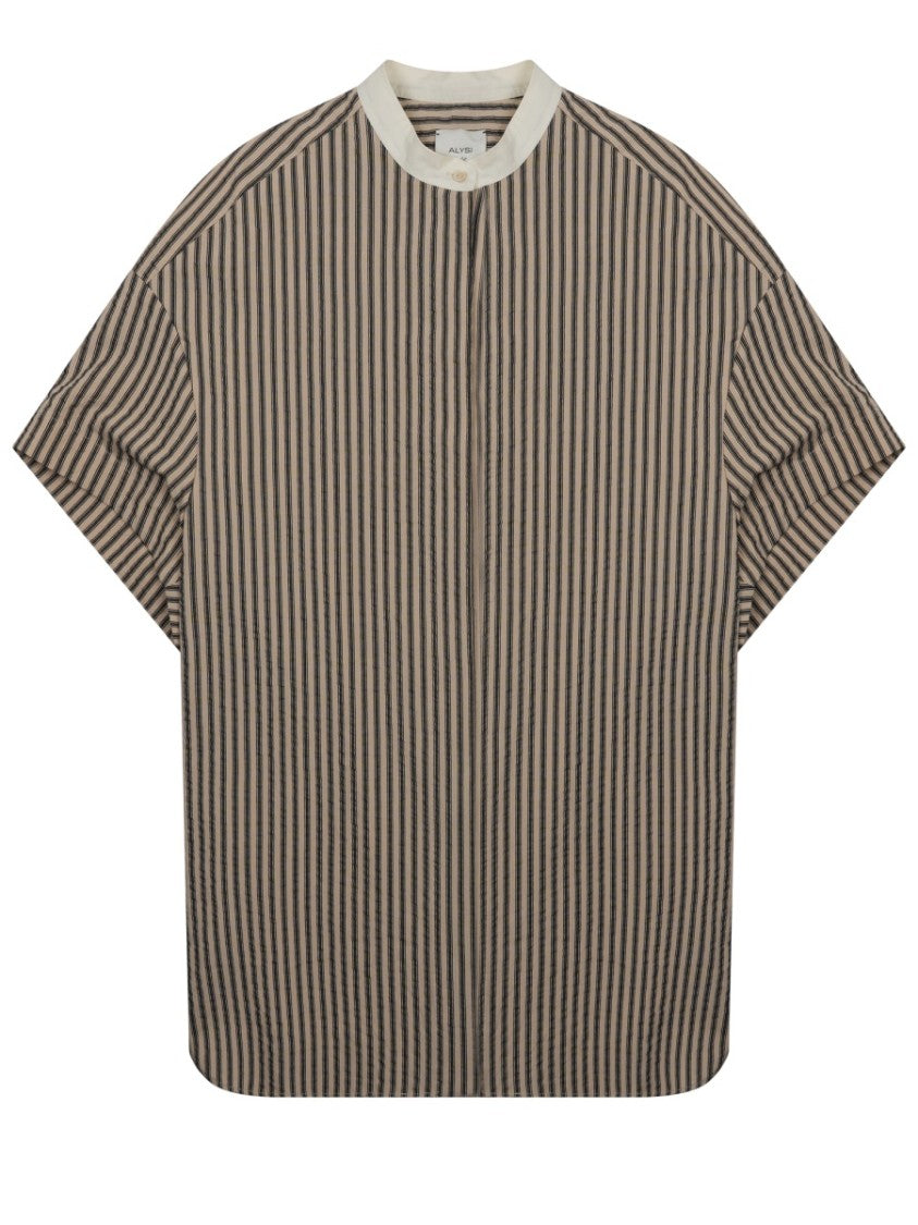 Alysi Vertical Stripes Viscose-Blend Mini Dress
