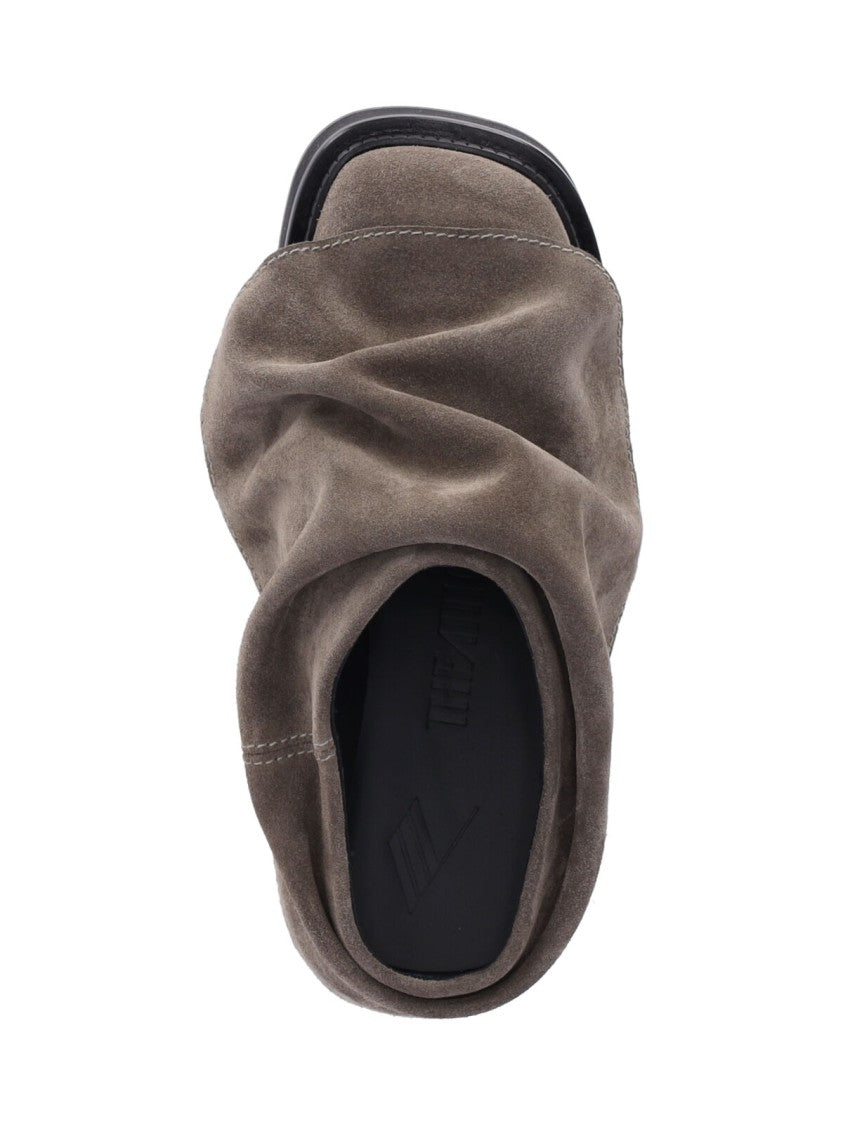 The Attico "Mini Robin" Mules – Taupe Suede