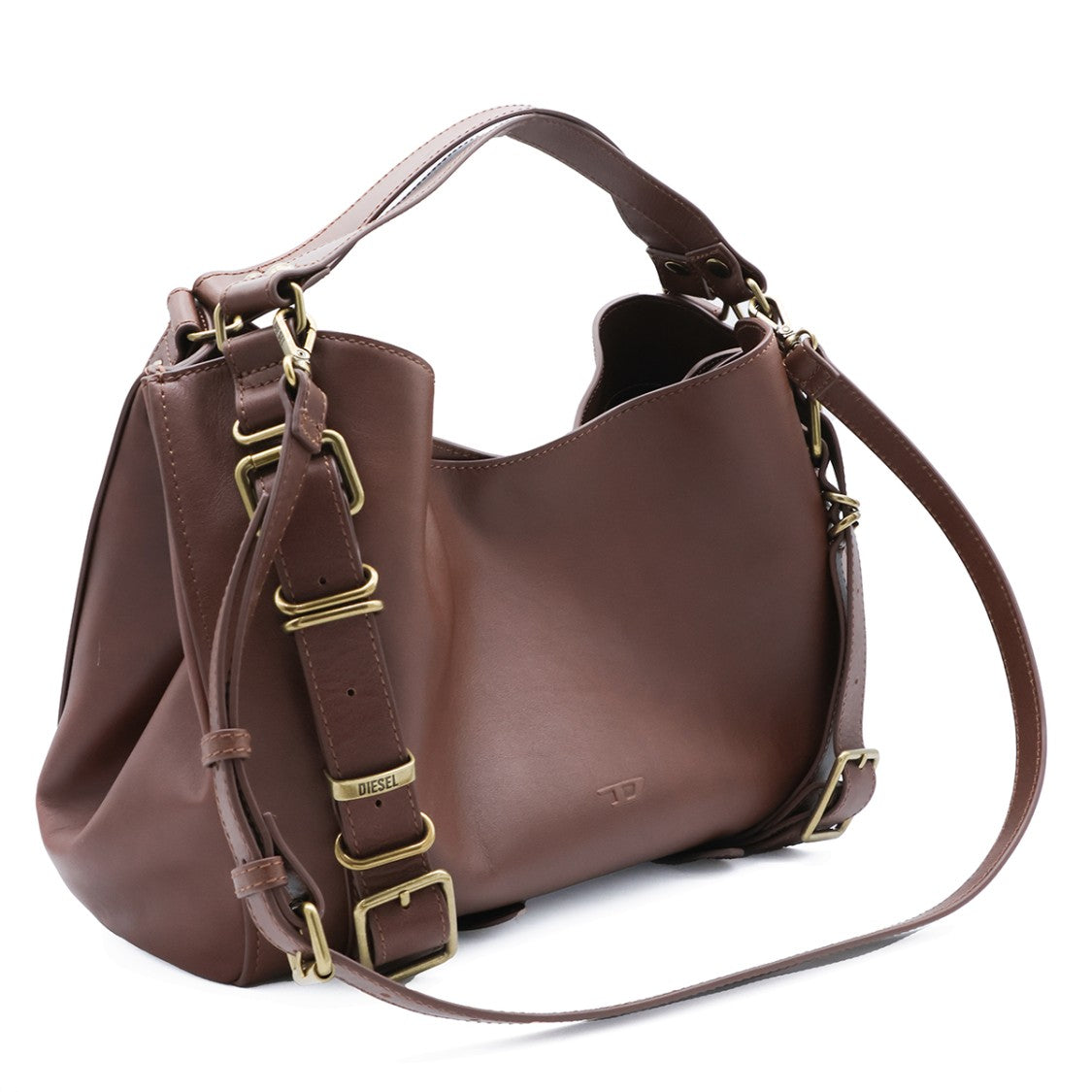 Diesel Soft-Structured Handbag With Antique Gold-Tone Hardware