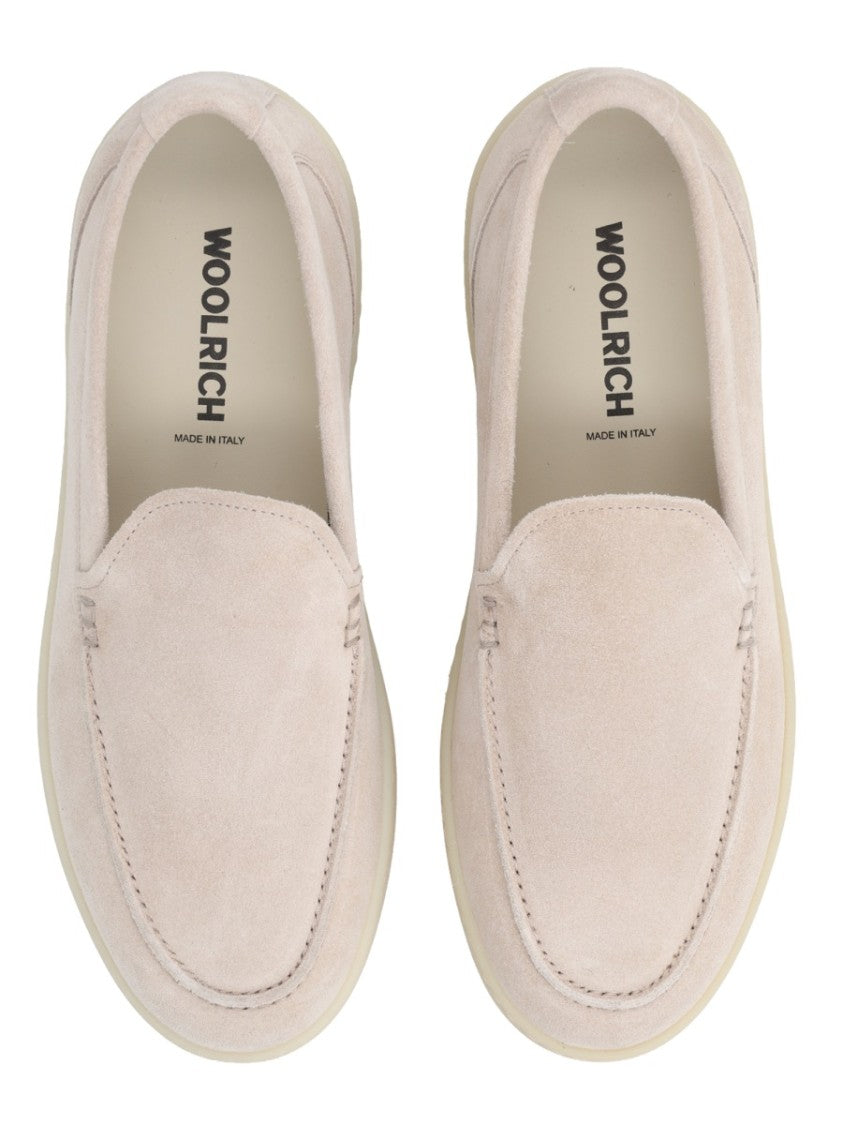 Woolrich Leather Minimalist Round-Toe Moccasin Loafers