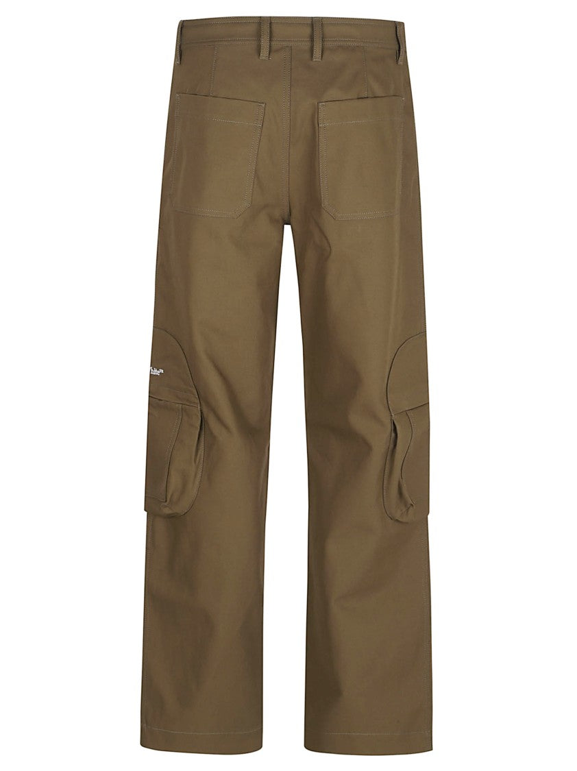 Off-White Brown Relaxed Fit Cargo Trousers