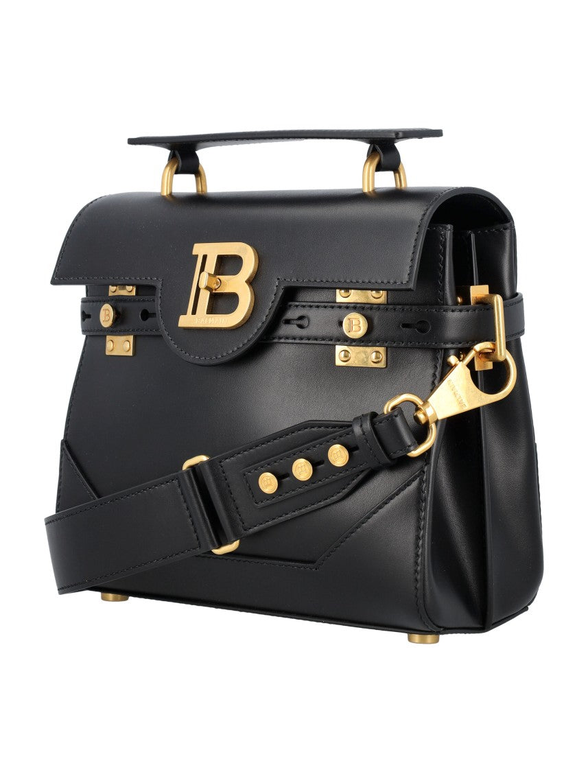 Balmain Bbuzz 23 Structured Black Leather Bbuzz 23 Handbag
