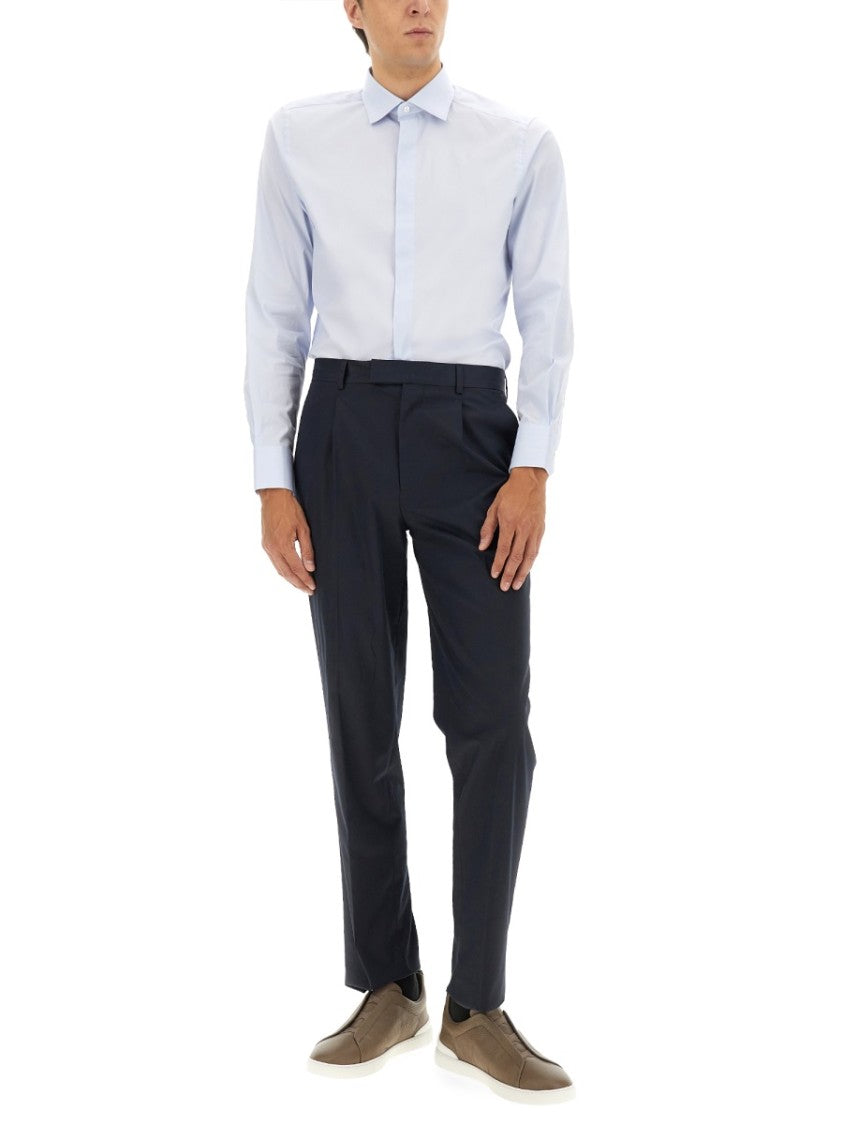 Zegna Light Blue Cotton Shirt