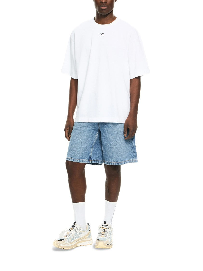 Off-White White Paint Arrow Print Cotton T-Shirt