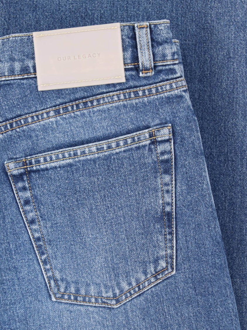 Our Legacy Blue Wide-Leg Faded Denim Jeans