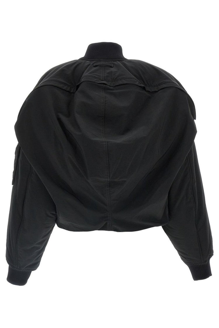 Jean Paul Gaultier Cropped Dark Grey Bomber Jacket