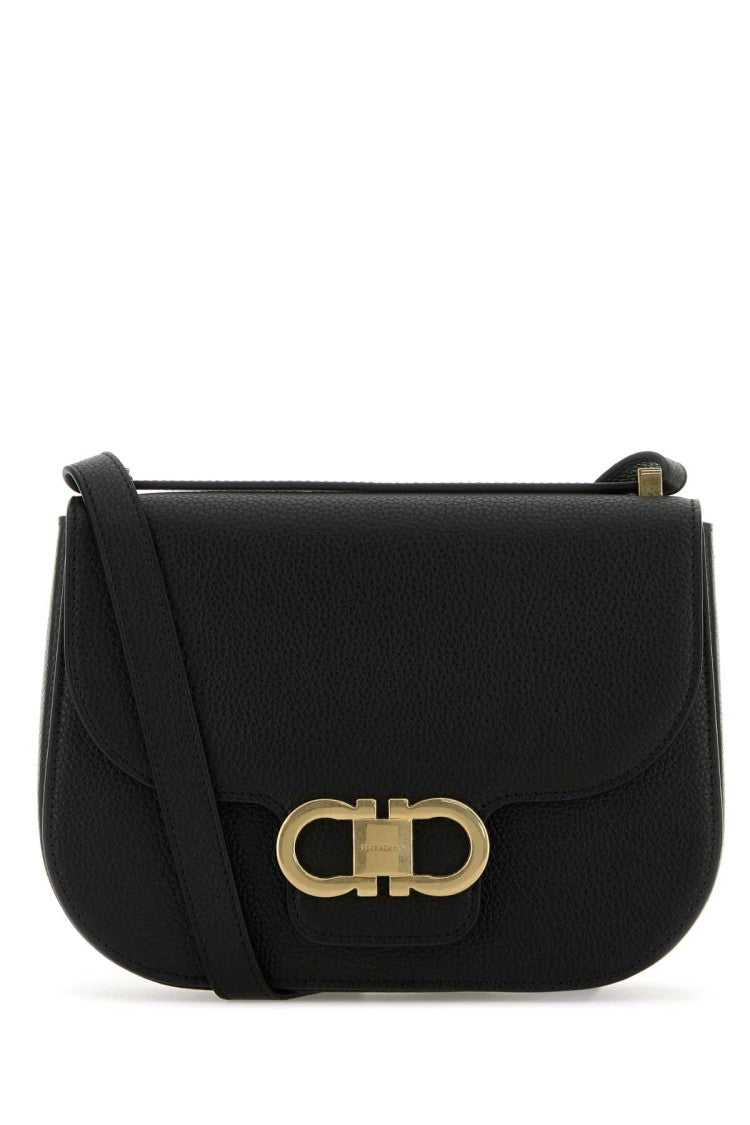 Salvatore Ferragamo Black Leather Crossbody Bag