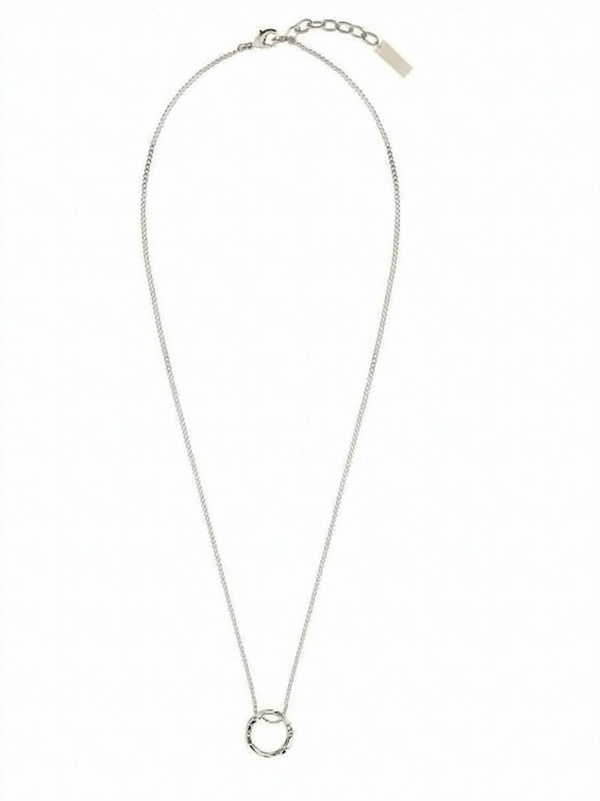 Saint Laurent Silver-Tone Necklace With Adjustable Clasp And Detailed Pendant