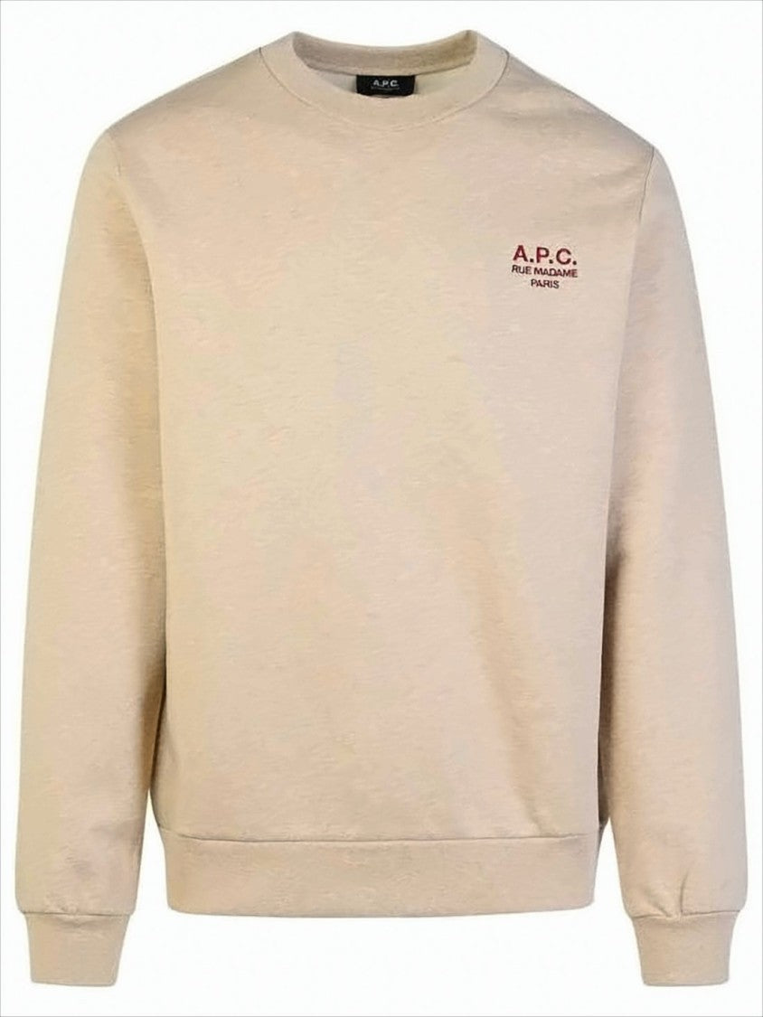 A.P.C. Minimalist Long-Sleeve Crewneck Sweatshirt With Logo Detail