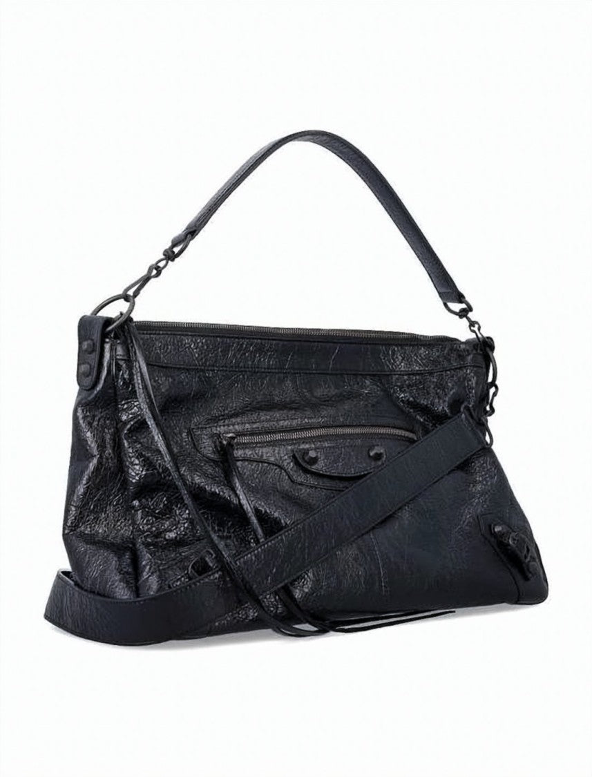 Balenciaga Textured Lambskin Tote Bag With Zip Pocket