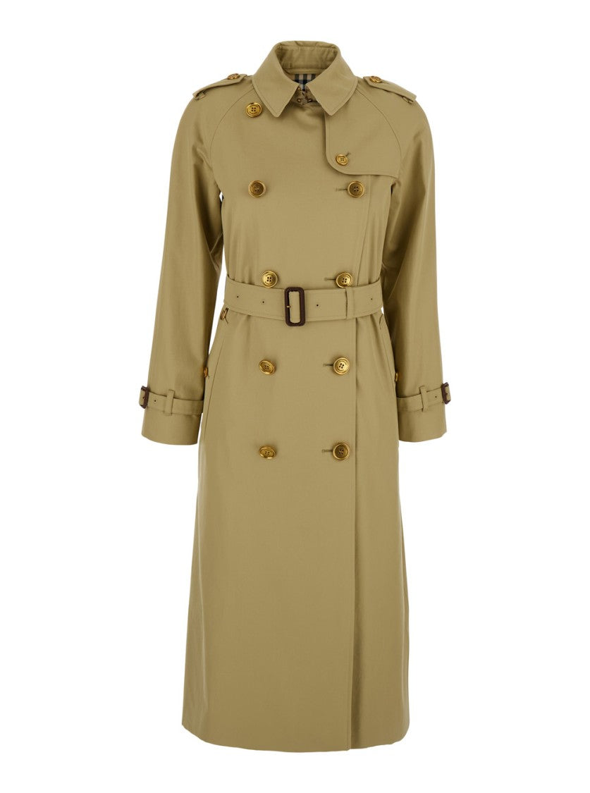 Burberry Waterloo' Beige Double-Breasted Trench Coat