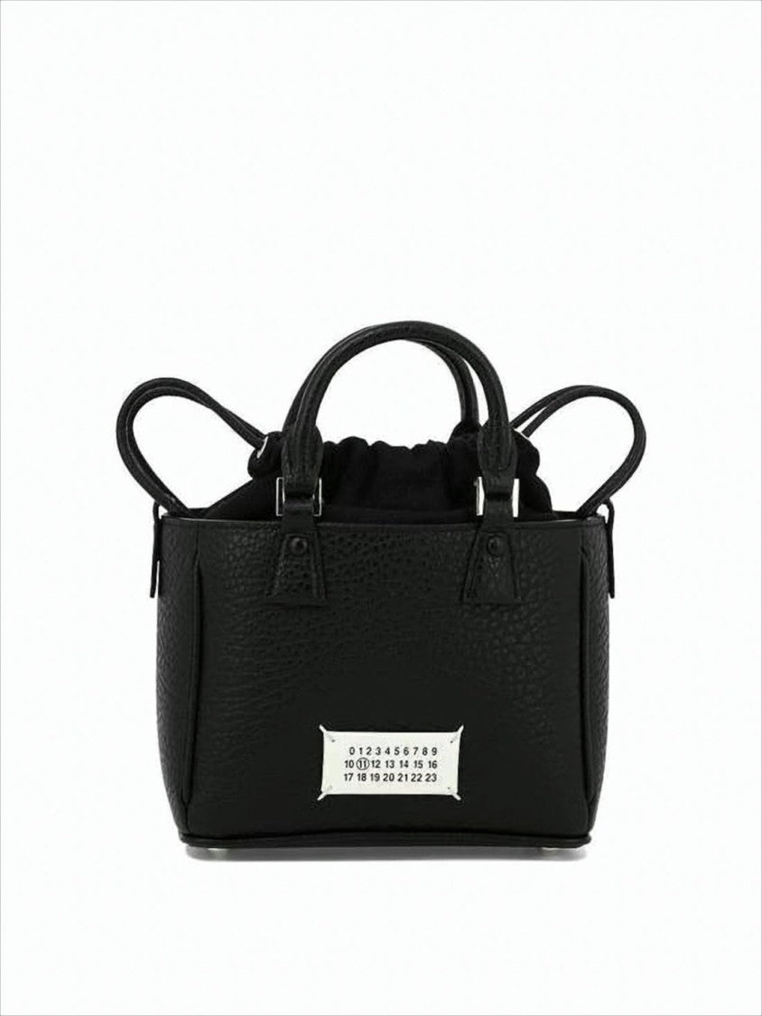 Maison Margiela Textured Calf Leather Bucket Bag With Dual Handles