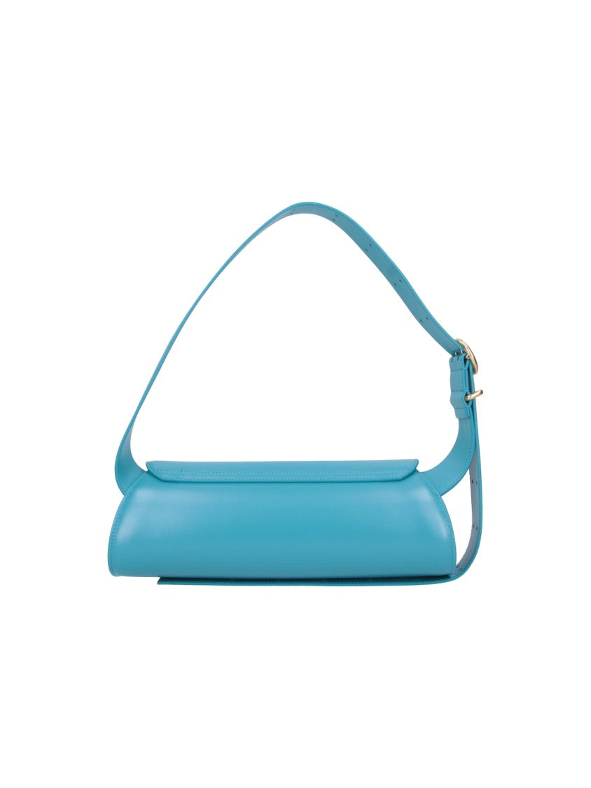 Jil Sander Blue Cannolo Cylindrical Calfskin Shoulder Bag