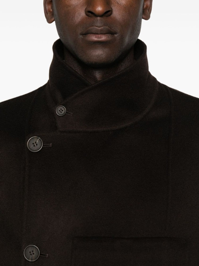 Emporio Armani Double-Breasted Wool-Cashmere Blend Coat