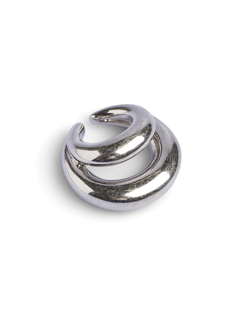 Panconesi Crescent-Shaped Silver Ear Cuff With Polished Finish