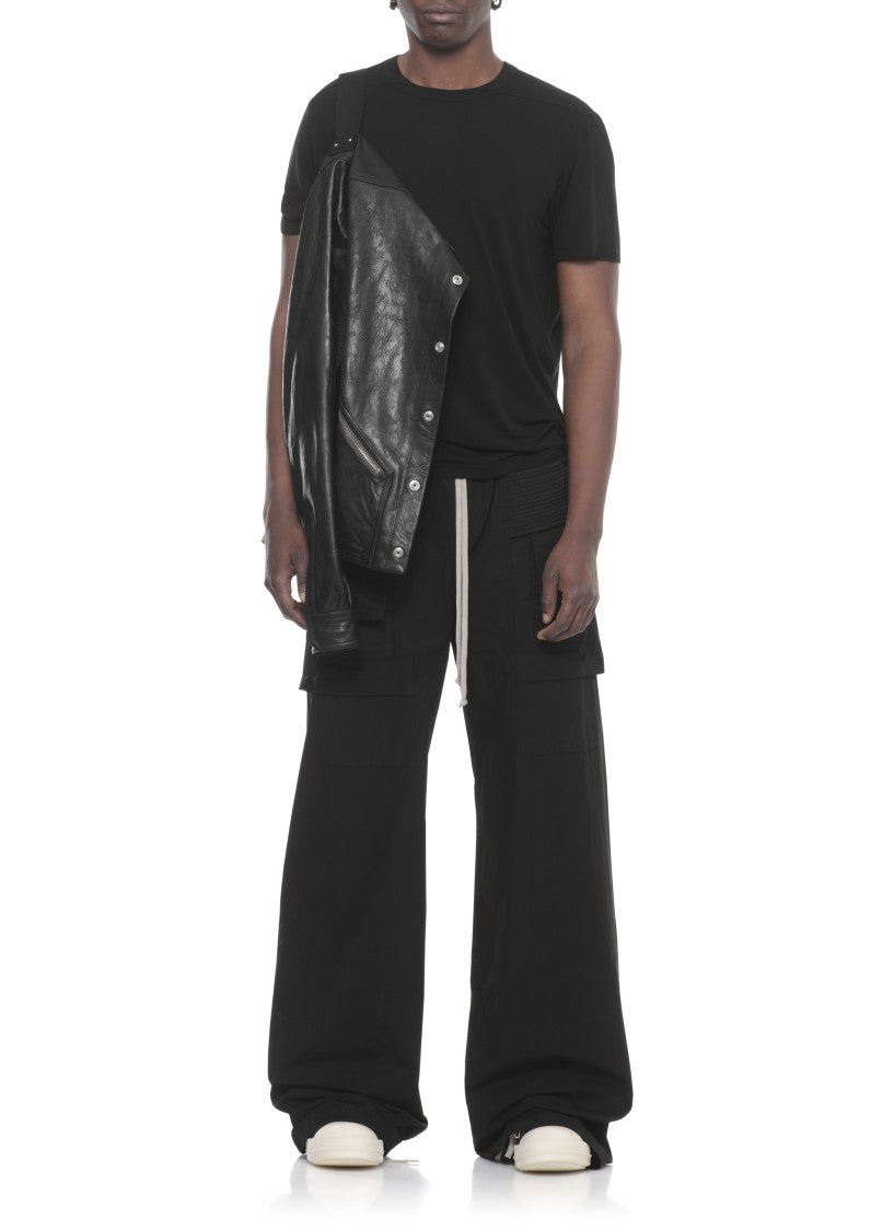 Drkshdw By Rick Owens Black Creatch Wide Cotton Cargo Pants