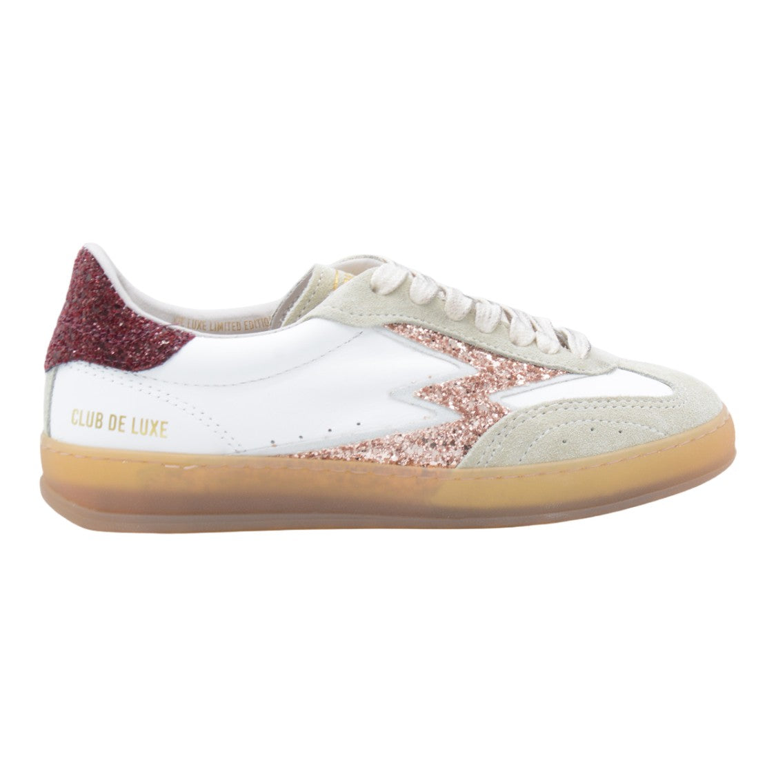Moaconcept White Sneakers With Beige Suede Overlays