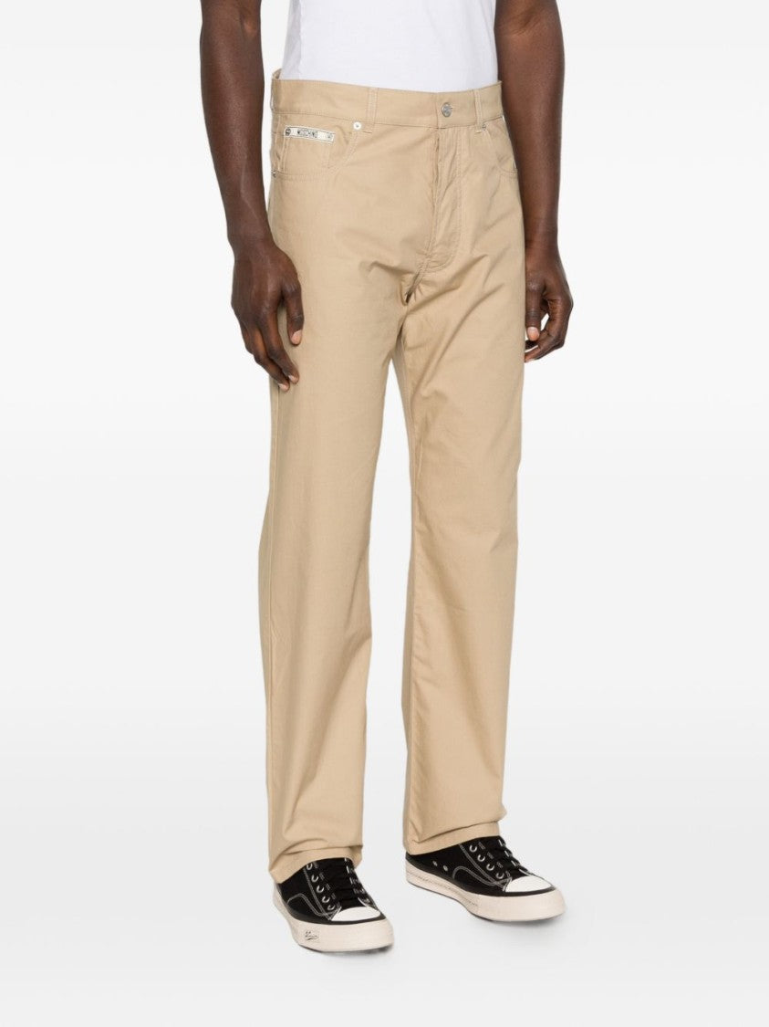 Moschino Brown Silk And Nylon Tailored Trousers