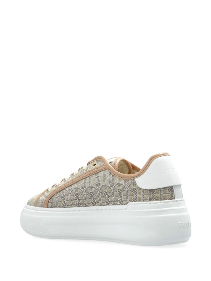 Furla Beige Textured Furla Nuage Sneakers