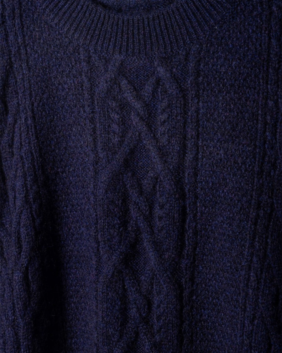 Wax London Textured Cable Knit Crewneck Sweater