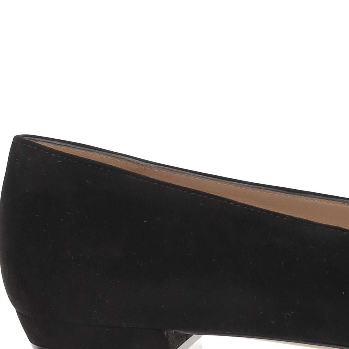 Gianvito Rossi Black Suede Ballerina Flats