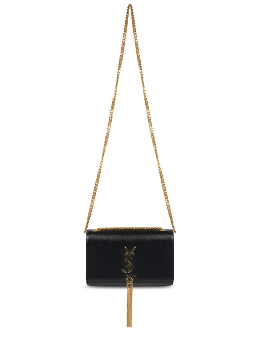 Saint Laurent Rectangular Black Leather Shoulder Bag