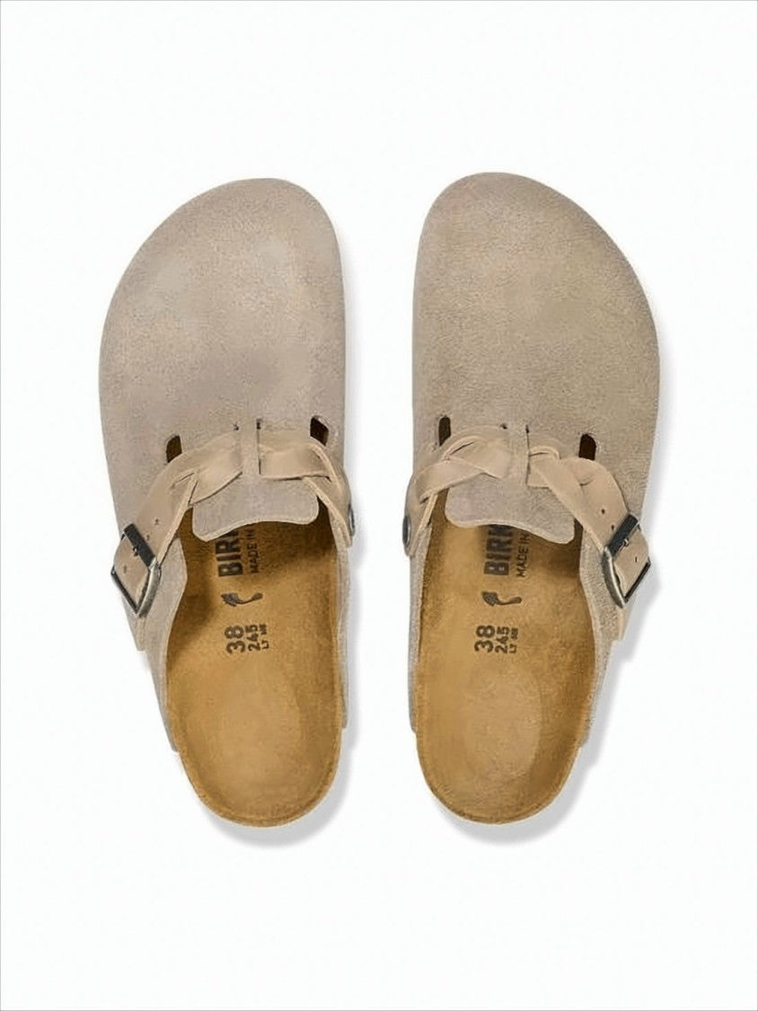 Birkenstock Soft Suede Mule With Adjustable Leather Strap