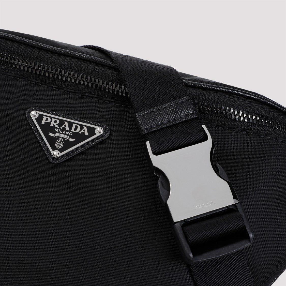 Prada Black Re-Nylon Belt Bag With Logo