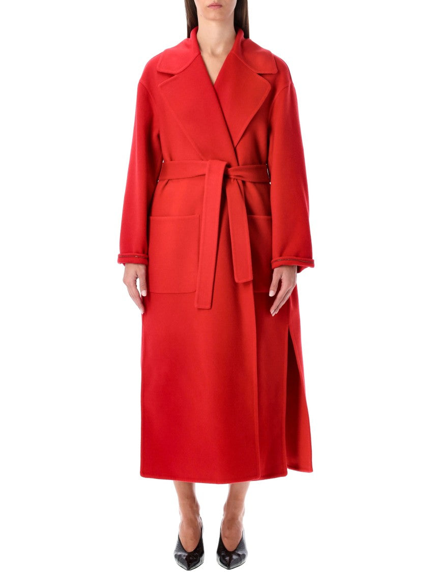 Fabiana Filippi Wool Cashmere Coat Belt