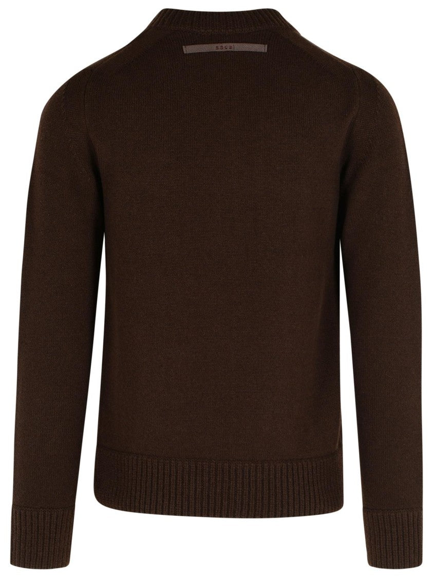 Sacai Brown Wool Sweater