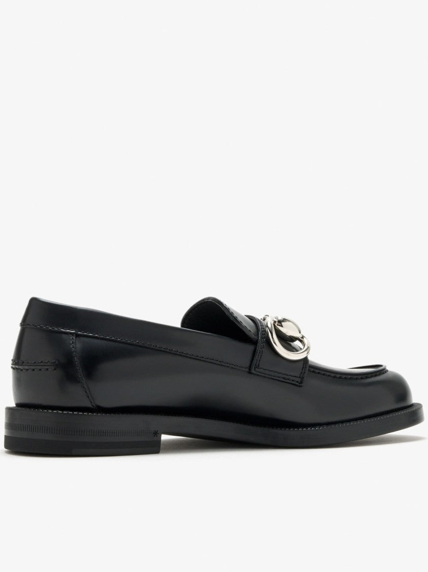 Gucci Polished Leather Moccasin With Silver Horsebit Detail