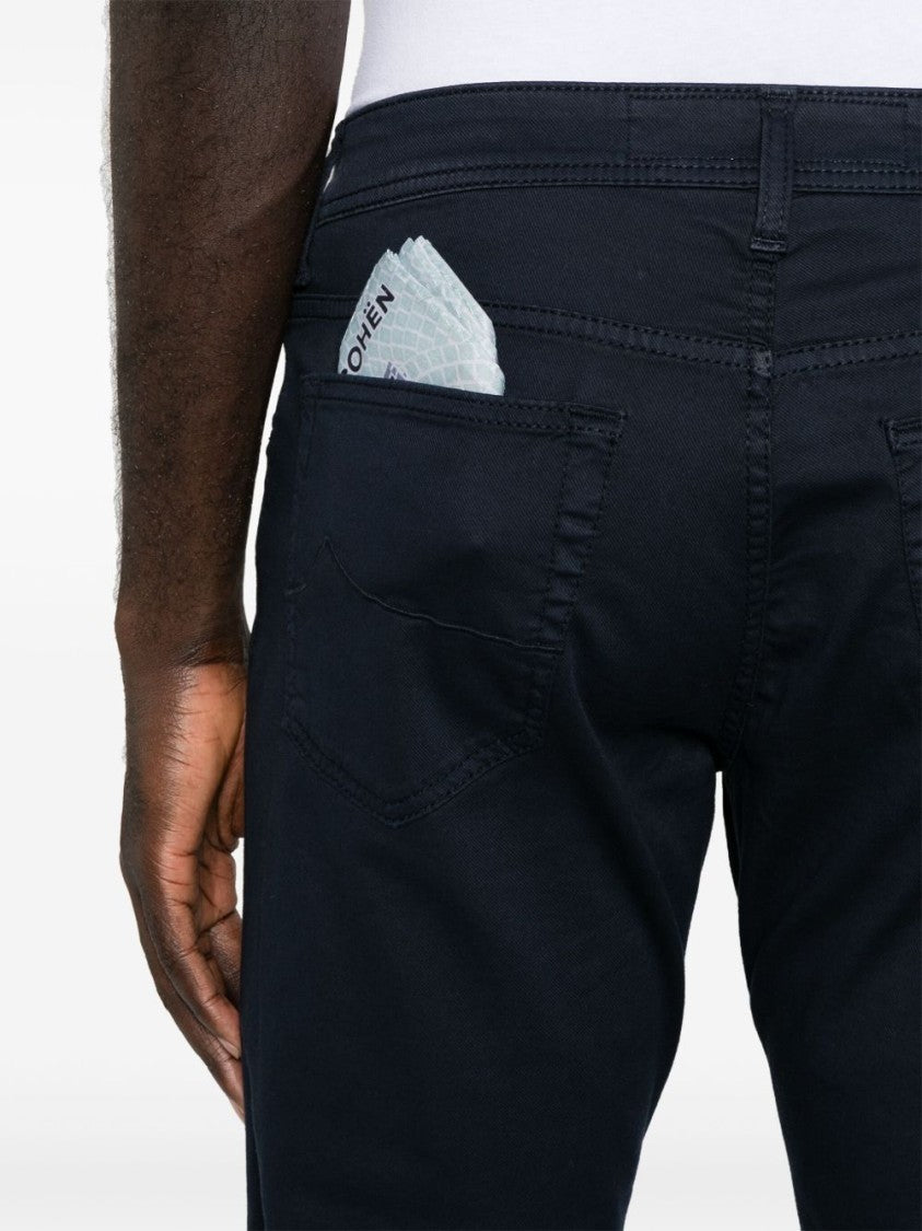 Jacob Cohen Navy Blue Bard Slim Fit Trousers