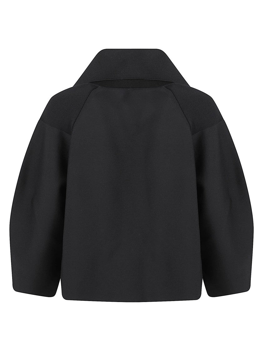 Givenchy Cropped Coat With Wide Collar And Gold-Tone Buttons