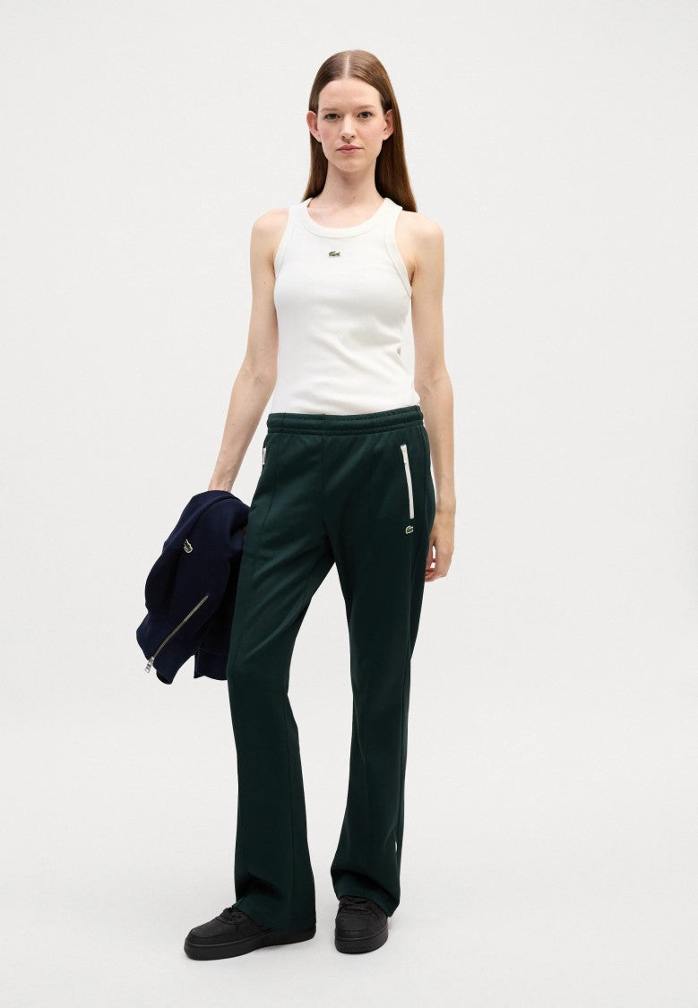 Lacoste Flared Hem Zipper Accents Straight-Leg Pants