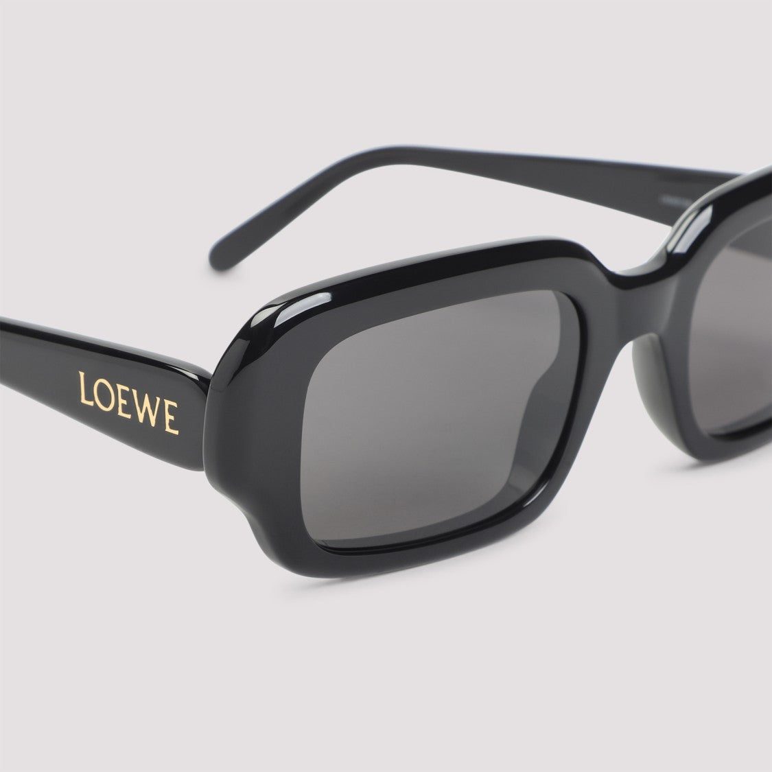 Loewe Rectangular Slim Black Acetate Sunglasses