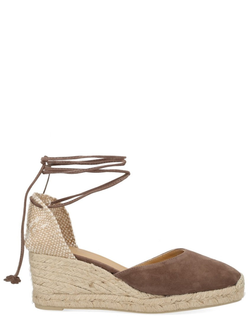 Castaner Brown Cute Leather Wedge Sandals
