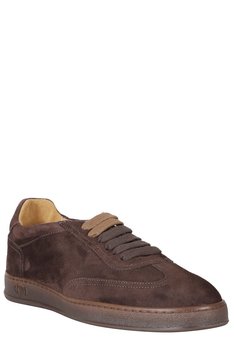 Soldini Brown Akira Amalfi Suede Low-Top Sneakers