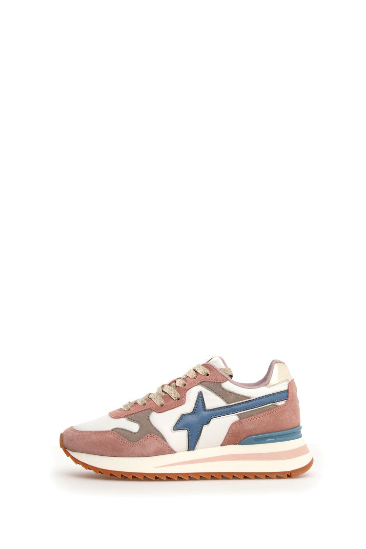 W6yz Technical Fabric Sneakers Animal Print Accents