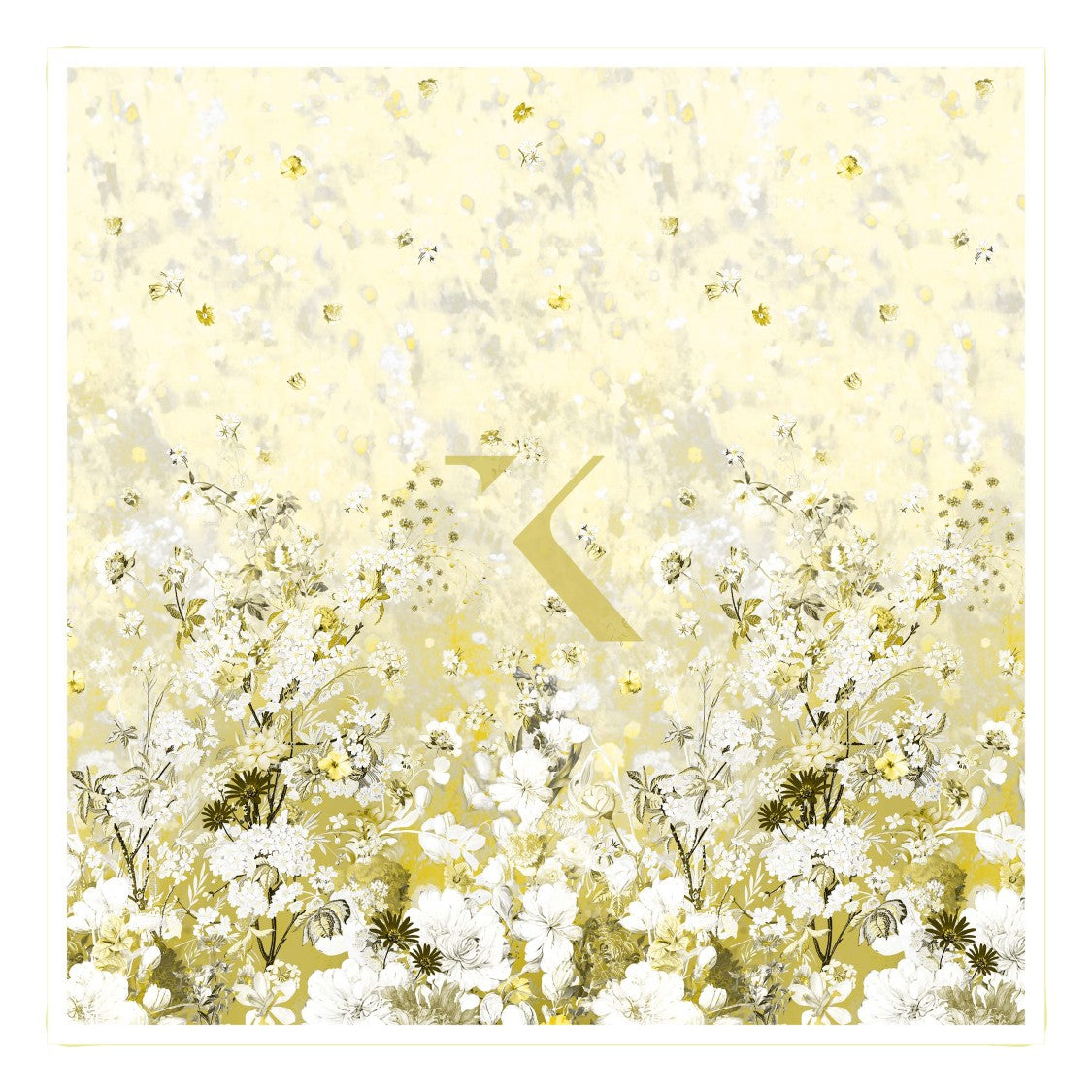 Saiid Kobeisy Tropical Flower Print Chiffon Silk Scarf